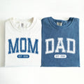 Personalized Mom or Dad Est 2026 Shirt, Custom New Parent Tee, Distressed Varsity Mom Dad Shirt, Pregnancy Reveal Gift, Parent Gift