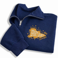 Personalized School Embroidered Quarter Zip Sweatshirt, Custom Mascot Pullover, Club Team Apparel, Student Cozy Layer, Custom Team Gift