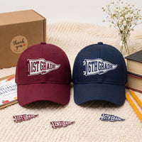 Personalized Grade Level Embroidered Hat, Back to School Pennant Cap, Low Profile Dad Hat, First Day of School Gift, Classroom Gift