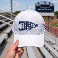 Personalized Grade Level Embroidered Hat, Back to School Pennant Cap, Low Profile Dad Hat, First Day of School Gift, Classroom Gift
