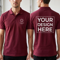 Custom Logo Polo Shirt, Front and Back Logo Design, Company Uniform for Staff, Business Team Apparel, Church Groups and Golf Event Polo