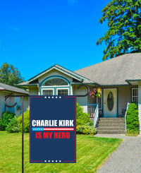 Justice for Charlie Garden Flag, A True Patriot Charlie Kirk Yard Flag, Charlie Kirk Is My Hero Outdoor Flag, Charlie Kirk Freedom Flag