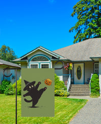 Subtle Anti-Trump Autumn Pumpkin Protest Garden Flag, Funny Black Cat Witchy Resist Fascism Yard Flag, Subtle Harvest Fall Outdoor Flag