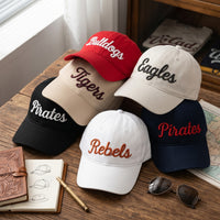 Custom Team Baseball Cap, Embroidered Hat for Game Day Fans, Adjustable Sports Cap, Team Mom Dad Coach Gift, Gym Spirit Wear Baseball Hat