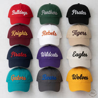 Custom Team Baseball Cap, Embroidered Hat for Game Day Fans, Adjustable Sports Cap, Team Mom Dad Coach Gift, Gym Spirit Wear Baseball Hat