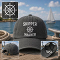 Captain Embroidered Hat, Personalized Skipper Baseball Cap, Custom Boat Captain Hat with Name, Nautical Dad Cap, Sailing Gift