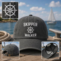 Captain Embroidered Hat, Personalized Skipper Baseball Cap, Custom Boat Captain Hat with Name, Nautical Dad Cap, Sailing Gift