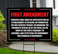 1st Amendment Free Speech Constitution Yard Sign, No Kings Protest Lawn Sign, Anti-Trump, Resist Fascism Sign with Metal H-Stake