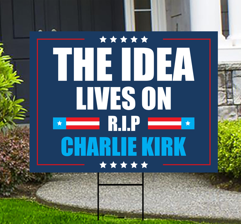 Justice for Charlie Yard Sign, A True Patriot Charlie Kirk Sign, Charlie Kirk Is My Hero Sign, Charlie Kirk Freedom Sign with Metal H-Stake