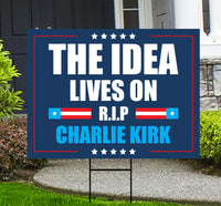 Justice for Charlie Yard Sign, A True Patriot Charlie Kirk Sign, Charlie Kirk Is My Hero Sign, Charlie Kirk Freedom Sign with Metal H-Stake