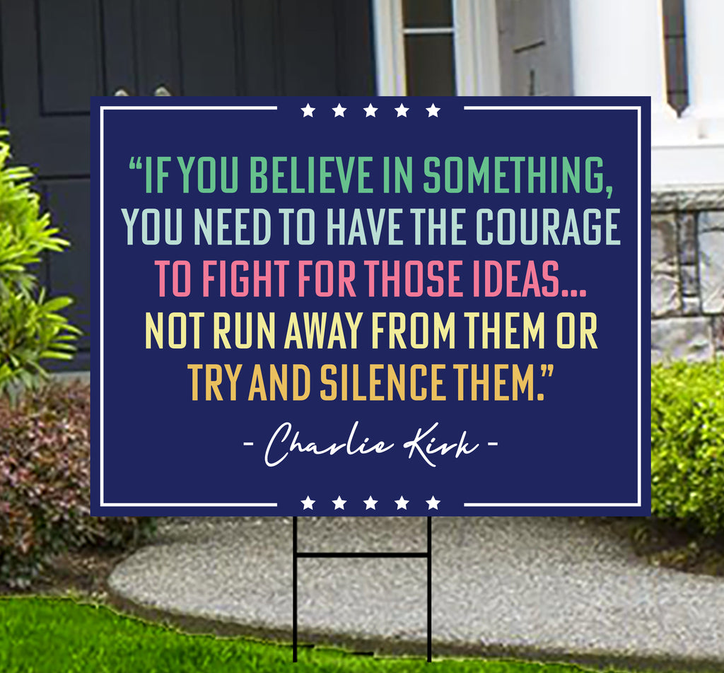 Justice for Charlie Yard Sign, A True Patriot Charlie Kirk Sign, Charlie Kirk Is My Hero Sign, Charlie Kirk Freedom Sign with Metal H-Stake