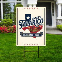 James Talarico For Texas Senate 2026 Yard Sign, Corrugated Plastic Senate Elections, Race Red White & Blue Yard Sign with Metal H-Stake