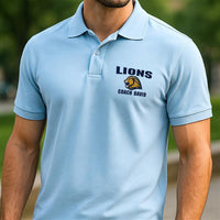 Custom Coach Polo Shirt for Men and Women - Personalized Mascot Embroidered Polo for Teams (Adult)