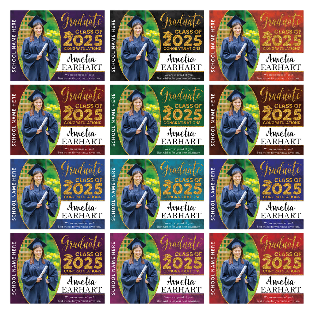 Personalized Graduation Yard Sign 2025 with Photo - Grad Sign, Class of 2025, Custom Graduation 2025 Yard Sign with Metal H-Stake