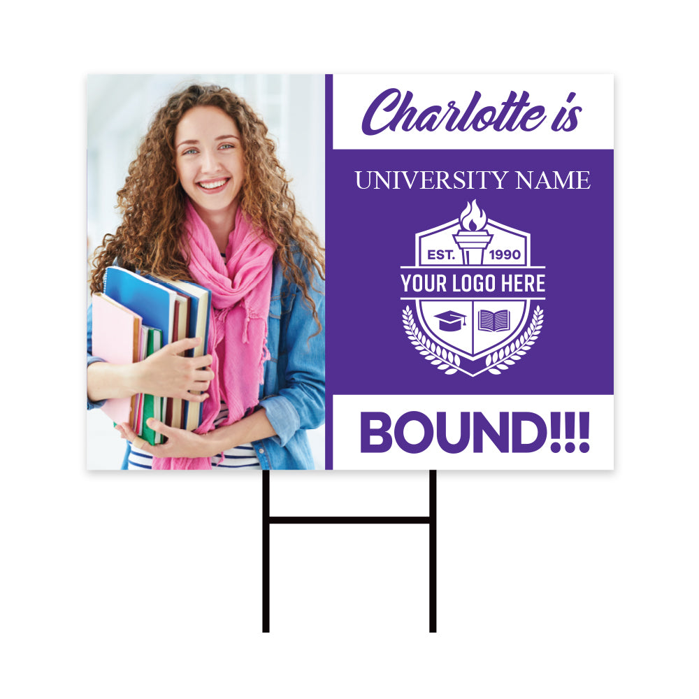 Personalized College Bound 2023 Photo Yard Sign