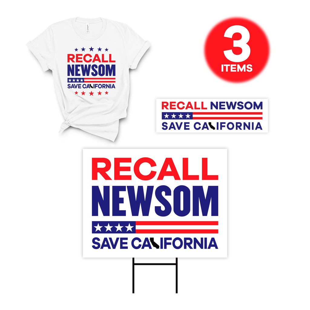 Pack of 3 - Recall Newsom Save California Governor