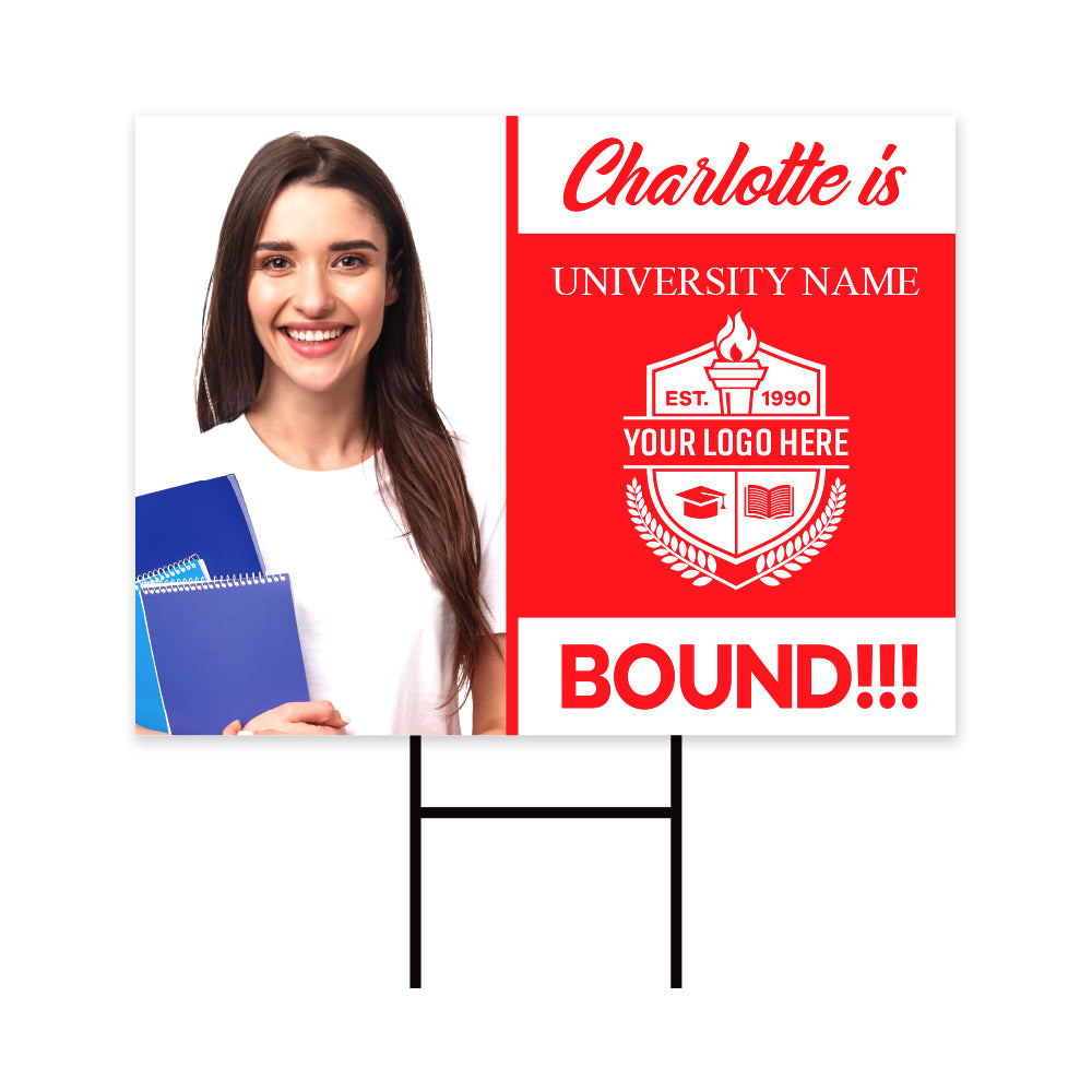 Personalized College Bound 2023 Photo Yard Sign