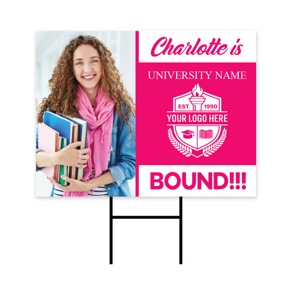 Personalized College Bound 2023 Photo Yard Sign