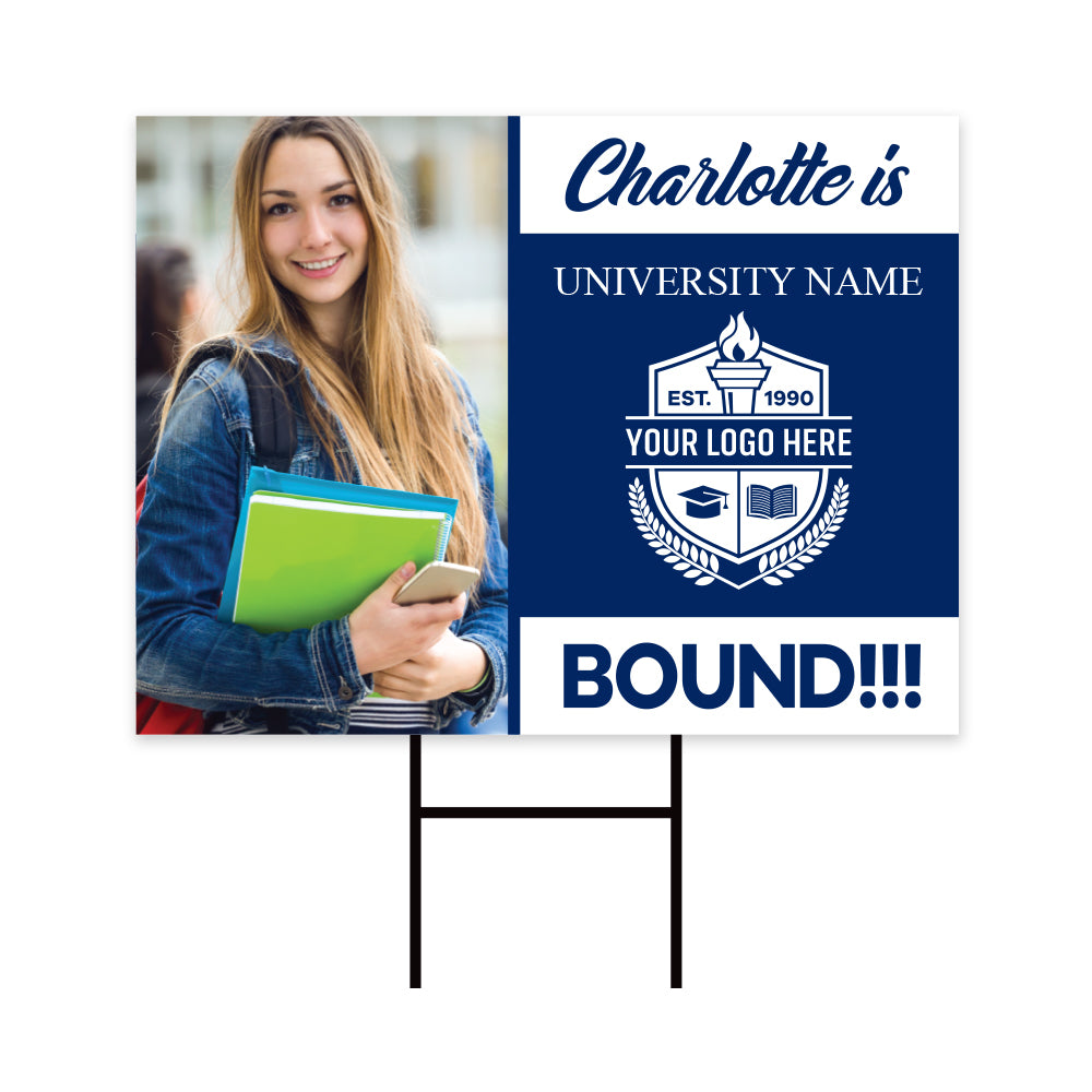 Personalized College Bound 2023 Photo Yard Sign