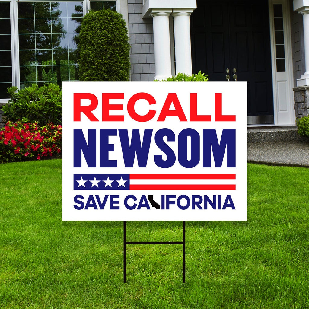 Pack of 10 Recall Newsom Save California Yard Sign