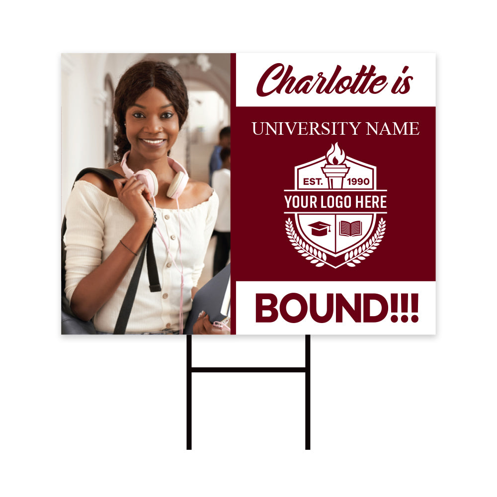 Personalized College Bound 2025 Photo Yard Sign