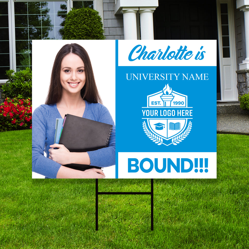 Personalized College Bound 2023 Photo Yard Sign