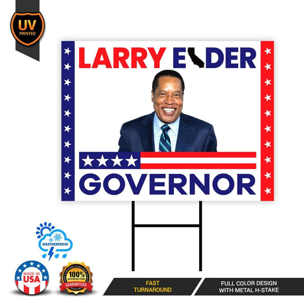 Pack of 10 Larry Elder For California Governor Yard Sign