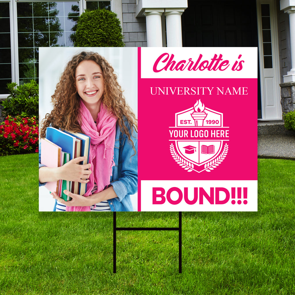 Personalized College Bound 2023 Photo Yard Sign
