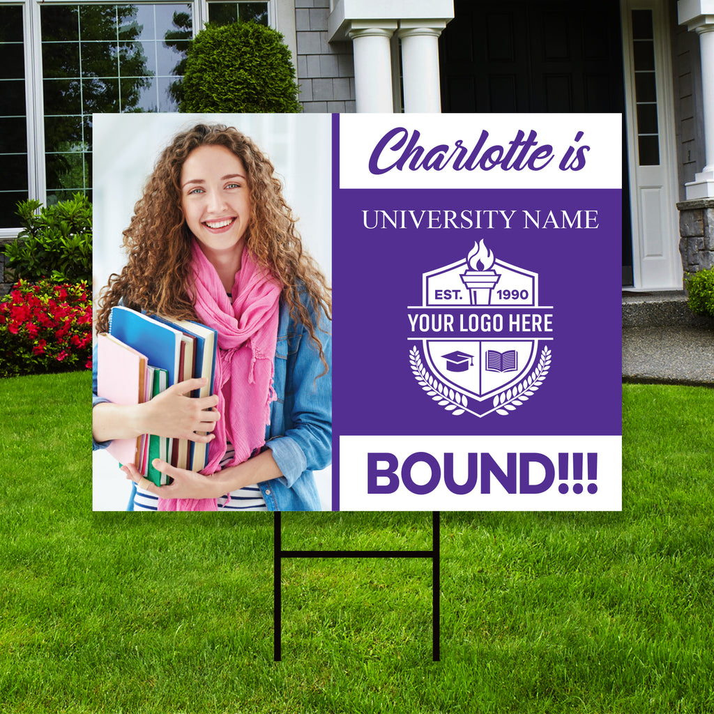Personalized College Bound 2023 Photo Yard Sign