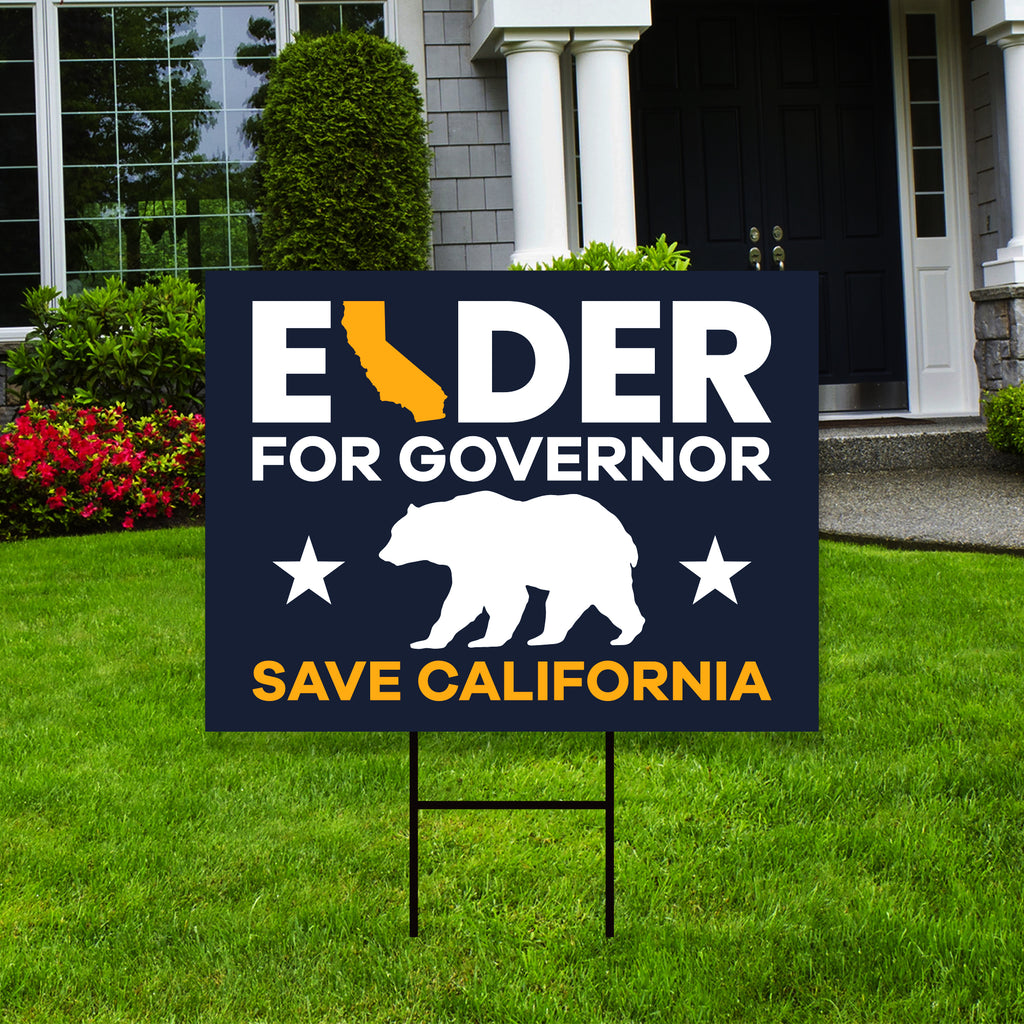Pack of 2 Larry Elder For California Governor Yard Sign