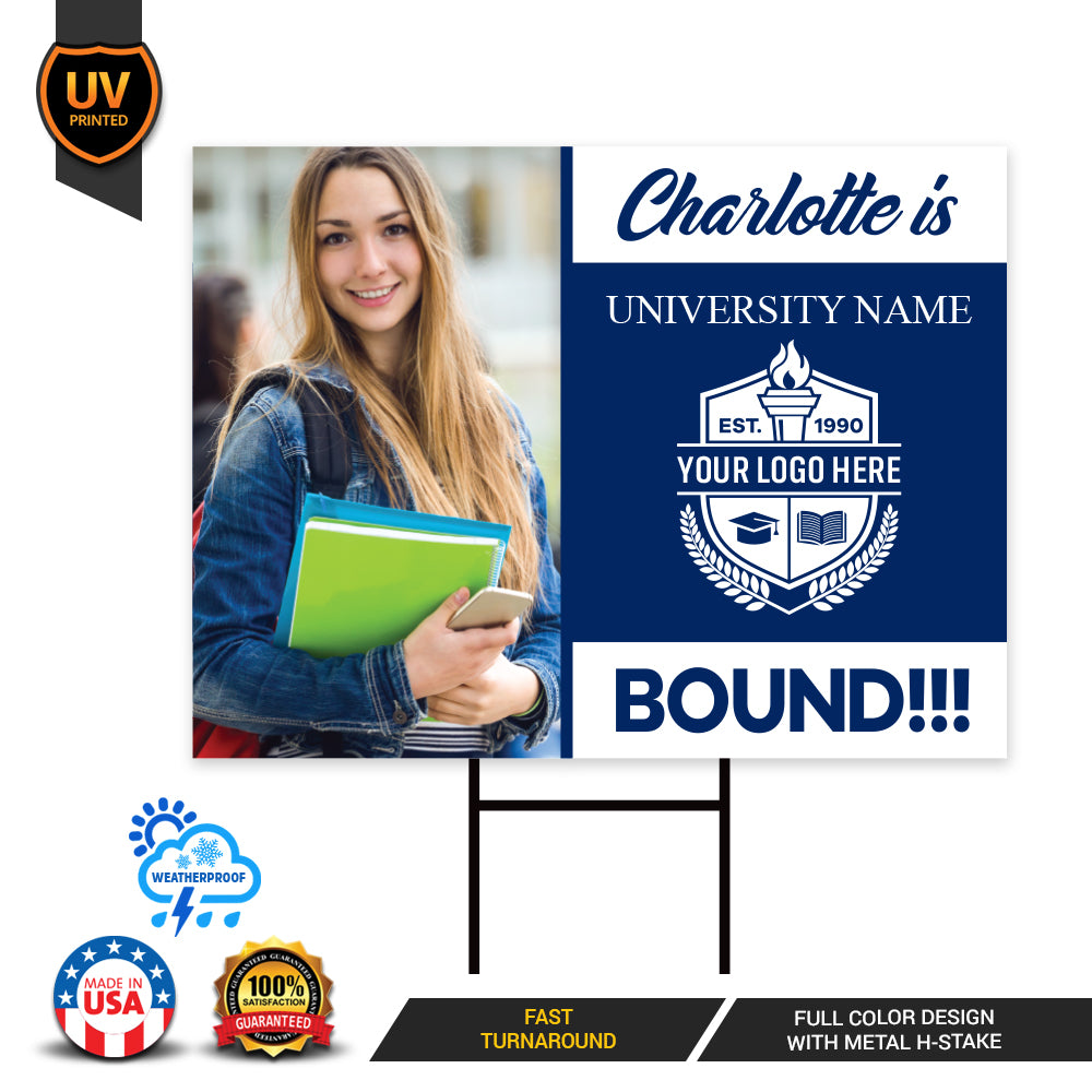 Personalized College Bound 2023 Photo Yard Sign