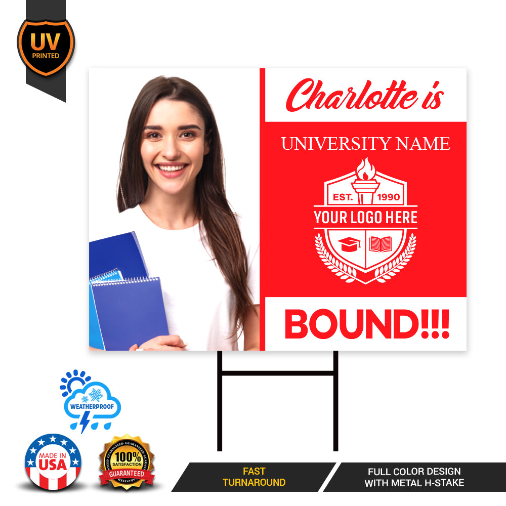 Personalized College Bound 2023 Photo Yard Sign