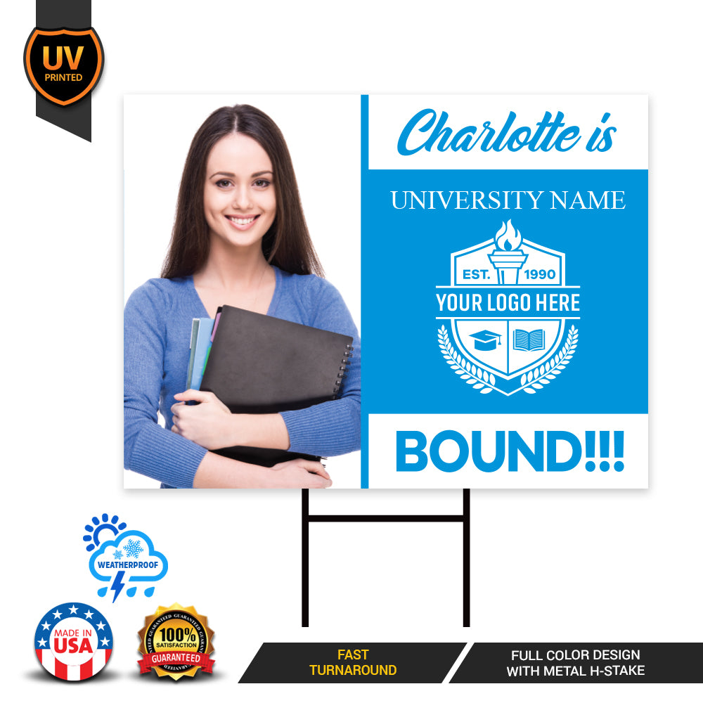 Personalized College Bound 2023 Photo Yard Sign