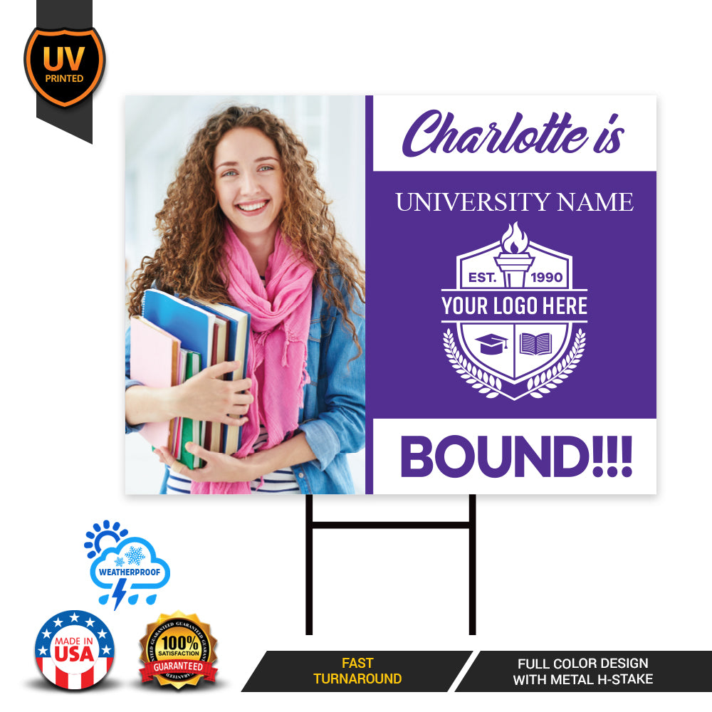 Personalized College Bound 2023 Photo Yard Sign