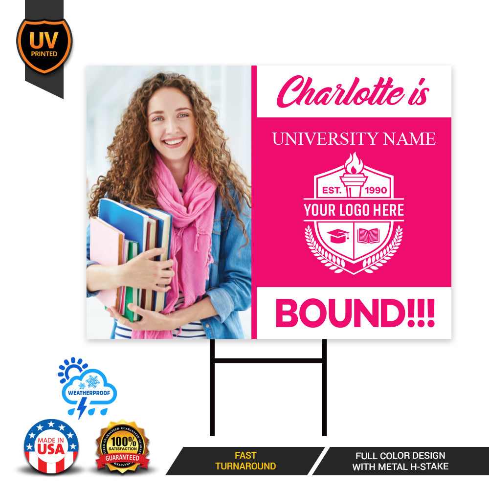 Personalized College Bound 2023 Photo Yard Sign