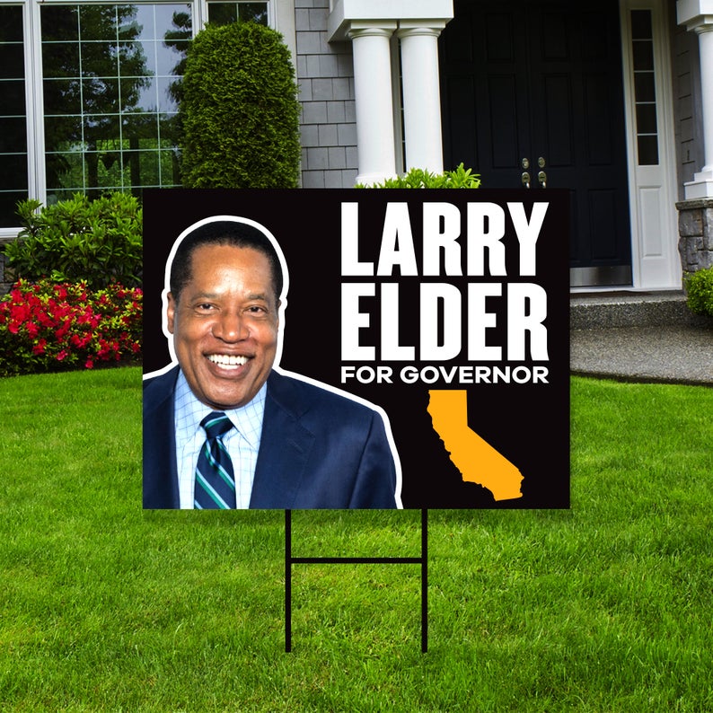 Larry Elder For California Governor Yard Sign