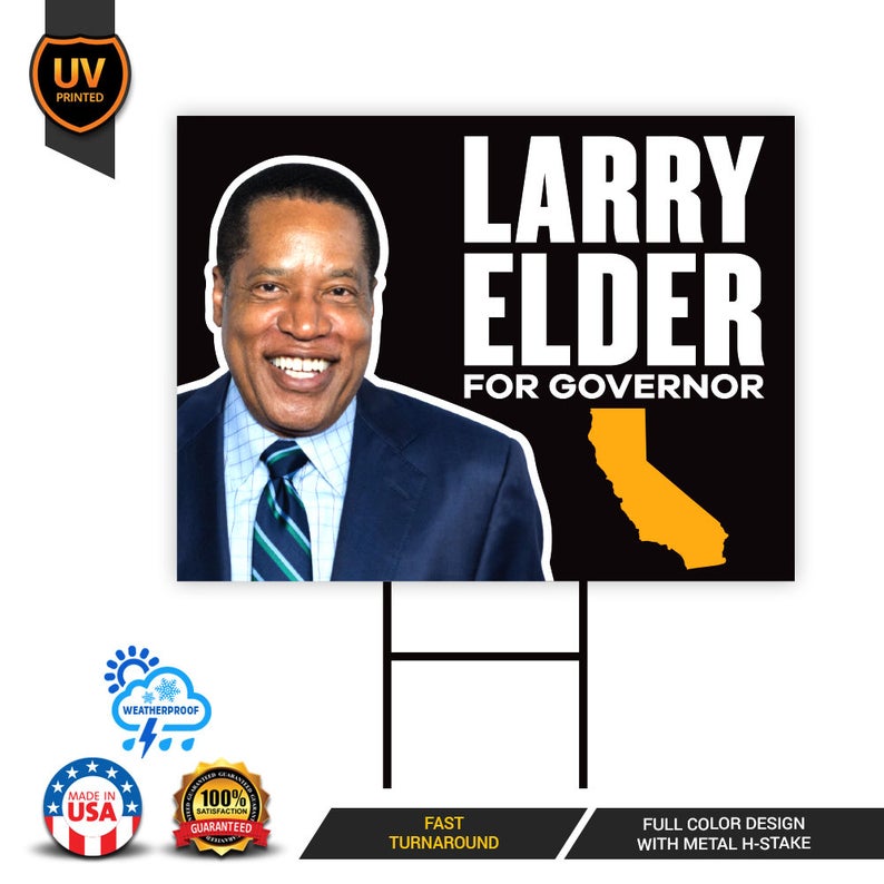 Larry Elder For California Governor Yard Sign