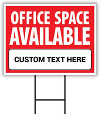 Custom Office Space Available Yard Sign