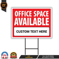 Custom Office Space Available Yard Sign