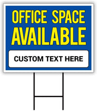 Custom Office Space Available Yard Sign