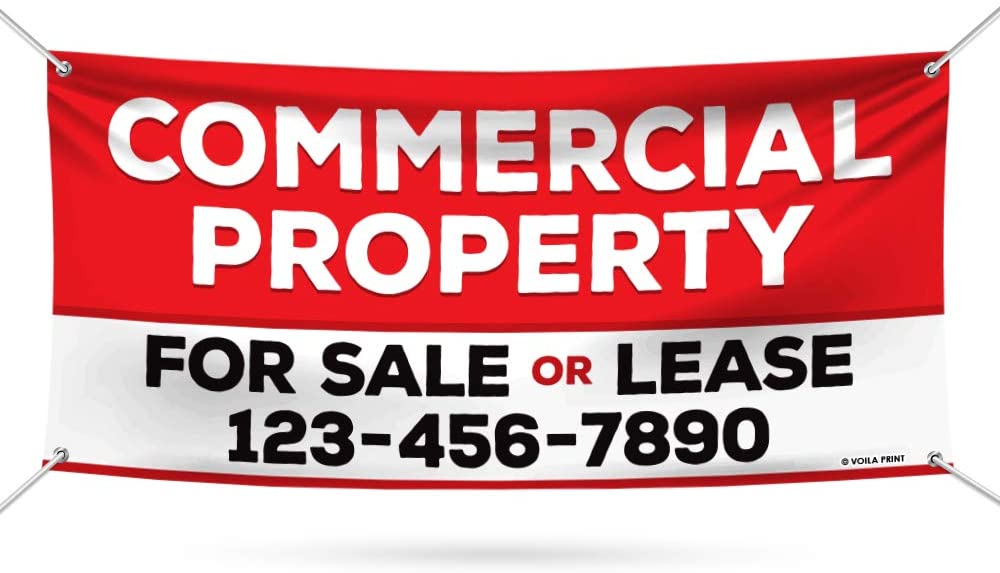 Custom Commercial Property for Sale Or Lease Banner Sign