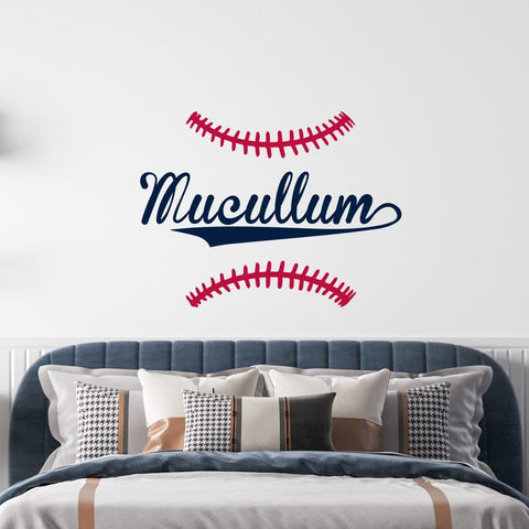Personalized Baseball Name Wall Decal