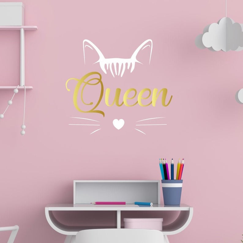 Personalized Name Cat Wall Decal
