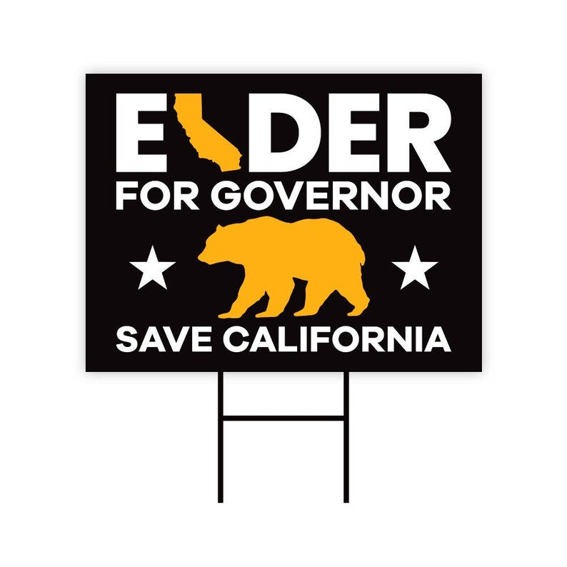 Larry Elder For California Governor Yard Sign