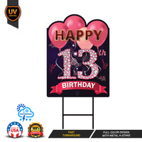 13th Birthday Yard Sign