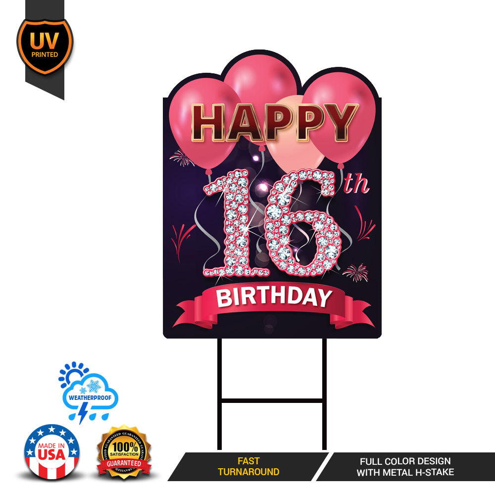 16th Birthday Yard Sign