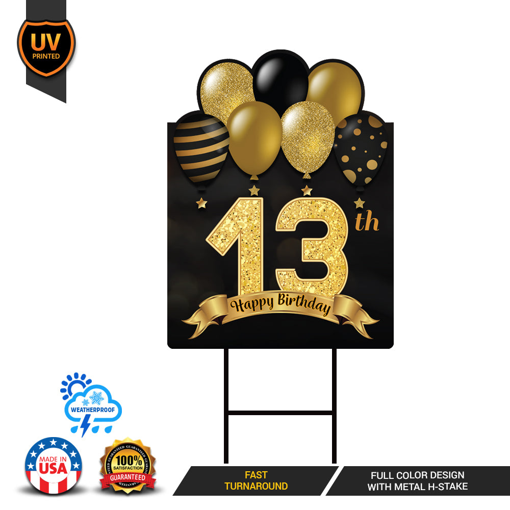 13th Birthday Yard Sign
