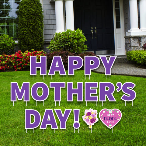 Happy Mother's Day Yard Sign Letters