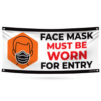 Face Mask Must Be Worn For Entry Banner Sign