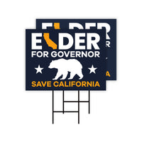 Pack of 2 Larry Elder For California Governor Yard Sign